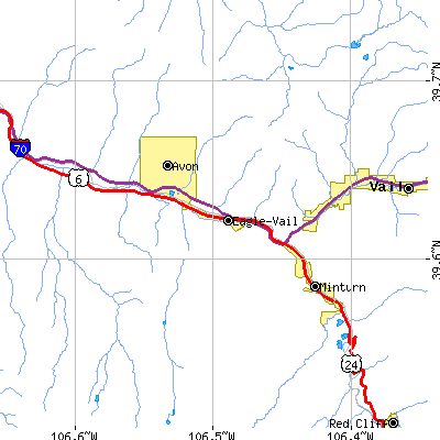Zip code 81620 close-up map