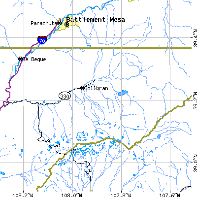 Zip code 81624 close-up map