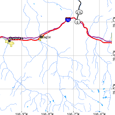 Zip code 81631 close-up map