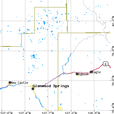 Zip code 81637 close-up map