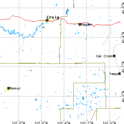 Zip code 81638 close-up map