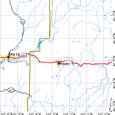 Zip code 81639 close-up map