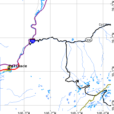 Zip code 81643 close-up map