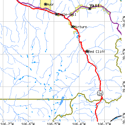 Zip code 81645 close-up map