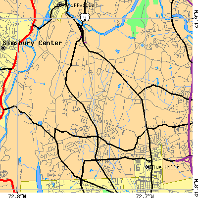 Zip code 06002 close-up map