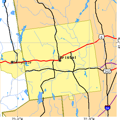 Zip code 06010 close-up map