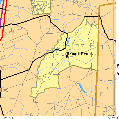 Zip code 06016 close-up map