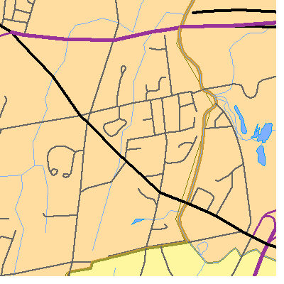 Zip code 06023 close-up map