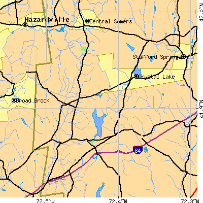 Zip code 06029 close-up map