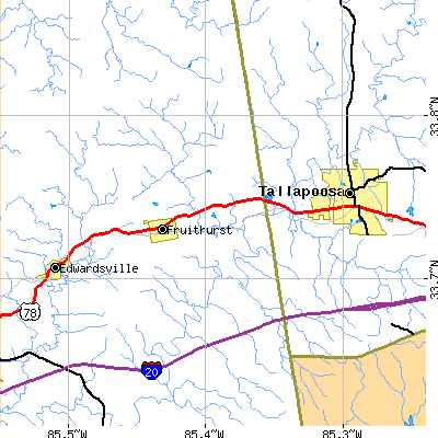 Zip code 36269 close-up map