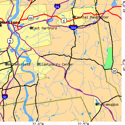 Zip code 06033 close-up map