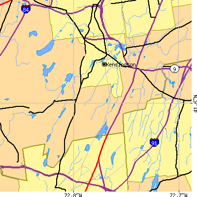 Zip code 06037 close-up map