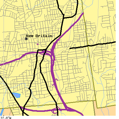 Zip code 06051 close-up map