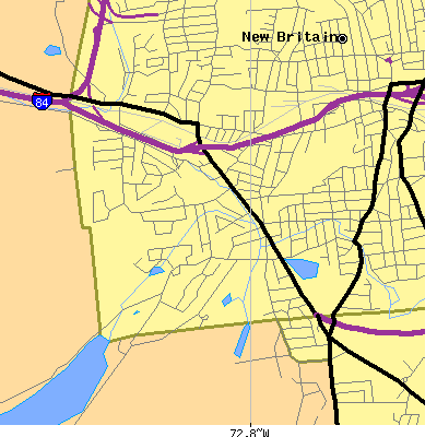 Zip code 06052 close-up map
