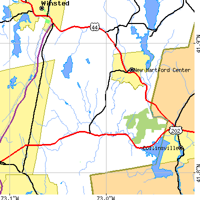 Zip code 06057 close-up map