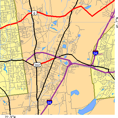 Zip code 06062 close-up map