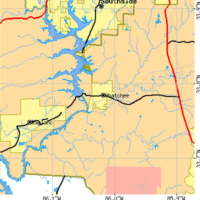 Zip code 36271 close-up map