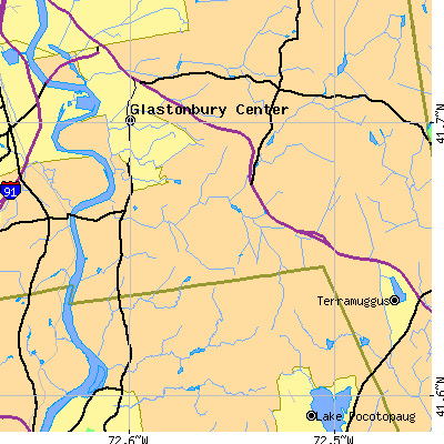 Zip code 06073 close-up map