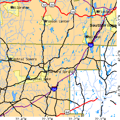 Zip code 06076 close-up map
