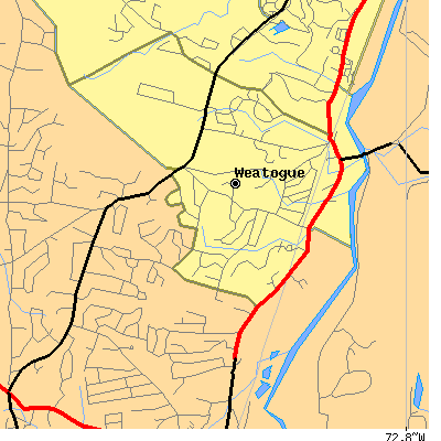 Zip code 06089 close-up map
