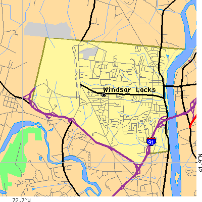 Zip code 06096 close-up map