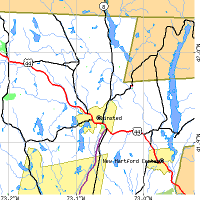Zip code 06098 close-up map