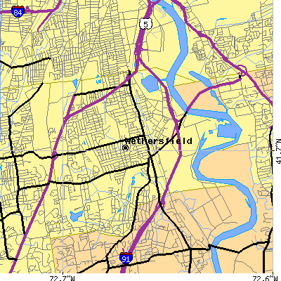Zip code 06109 close-up map