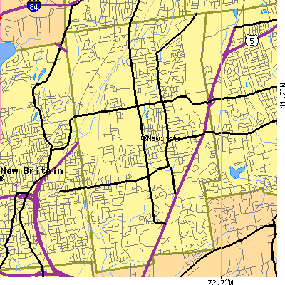 Zip code 06111 close-up map