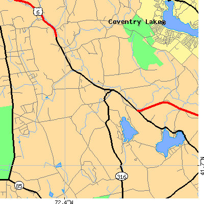 Zip code 06232 close-up map