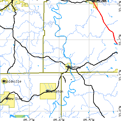 Zip code 36276 close-up map