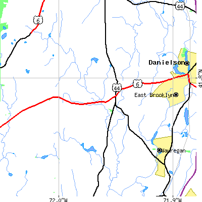 Zip code 06234 close-up map