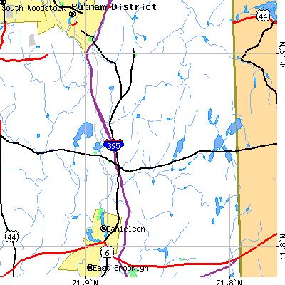 Zip code 06241 close-up map
