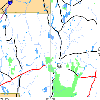 Zip code 06242 close-up map