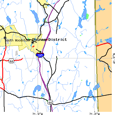 Zip code 06260 close-up map