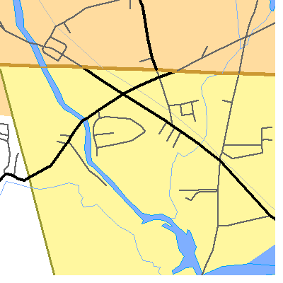 Zip code 06262 close-up map