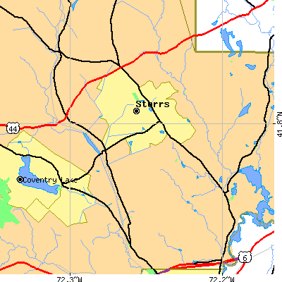 Zip code 06268 close-up map