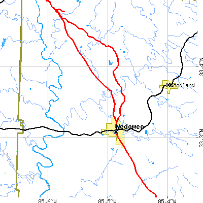 Zip code 36278 close-up map