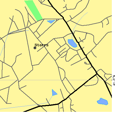 Zip code 06269 close-up map