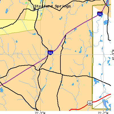 Zip code 06279 close-up map