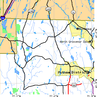 Zip code 06281 close-up map