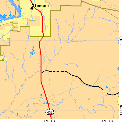 Zip code 36279 close-up map