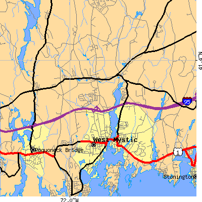 Zip code 06355 close-up map