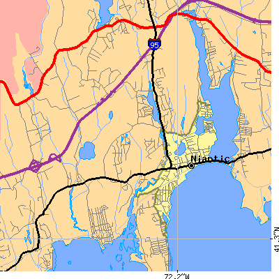 Zip code 06357 close-up map