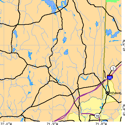 Zip code 06359 close-up map