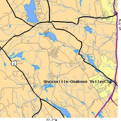 Zip code 06370 close-up map