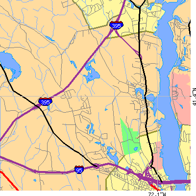 Zip code 06375 close-up map