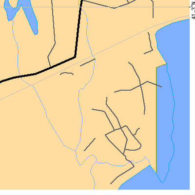 Zip code 06376 close-up map