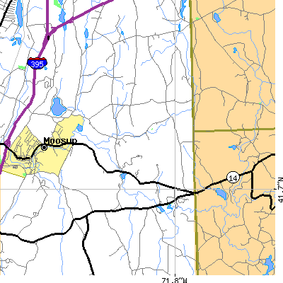 Zip code 06377 close-up map