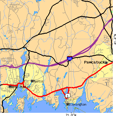 Zip code 06378 close-up map