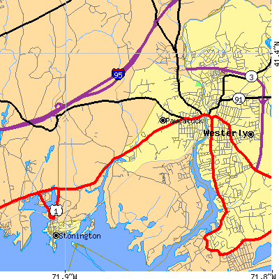 Zip code 06379 close-up map